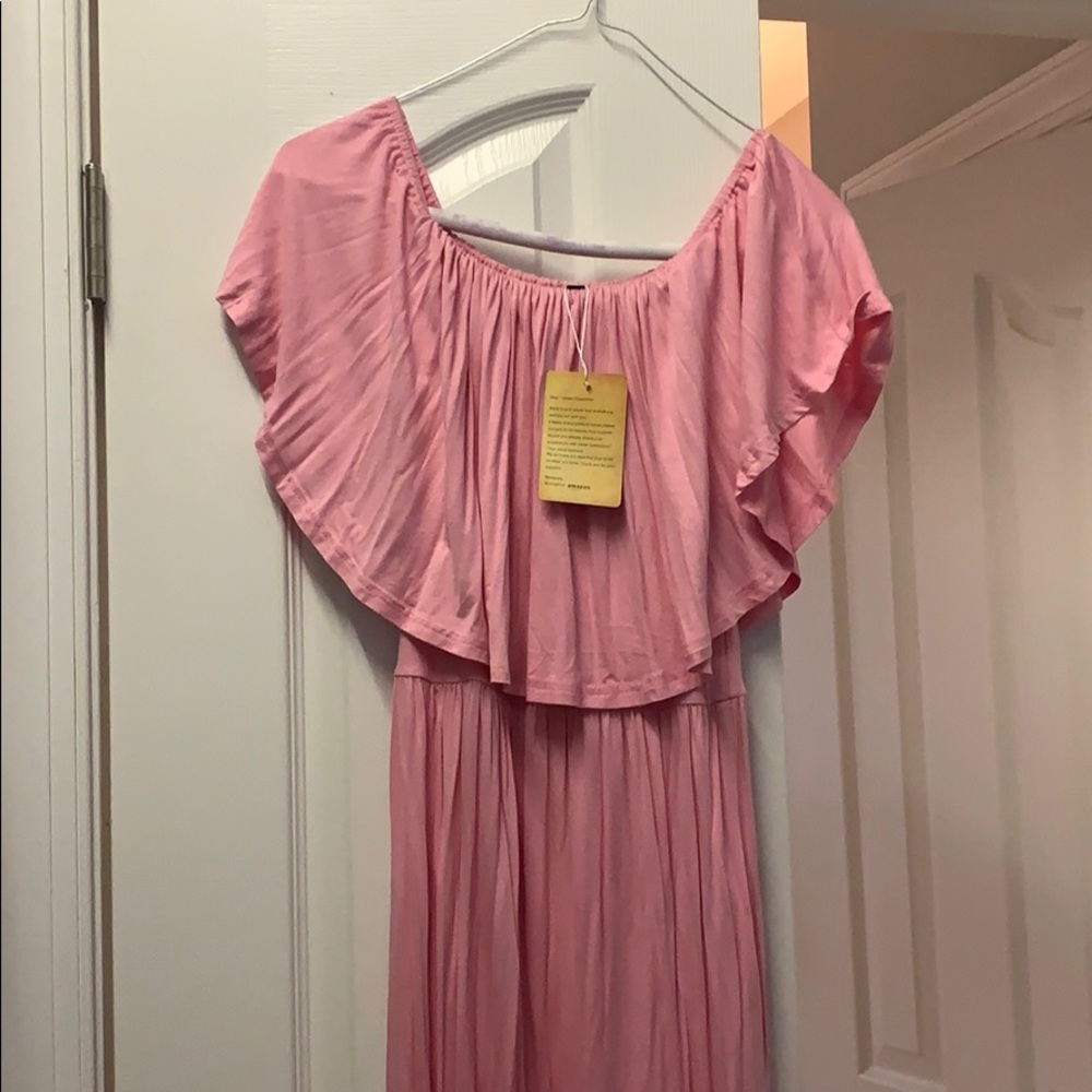 Brand new off shoulder pink dress.